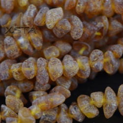 Raw amber necklace baroque cognac